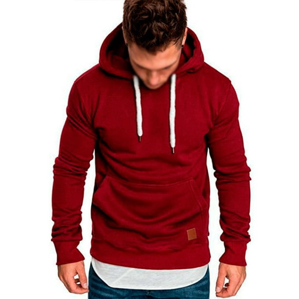 Men Casual Muscle Gym Hoodie Long Sleeve Slim Fit Top Autumn Pre-Fall Sweatshirt